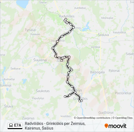 E7A Bus Line Map