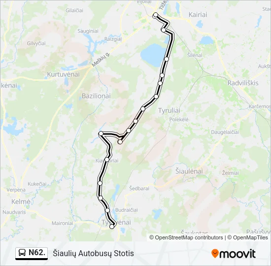 Автобус N62.: карта маршрута