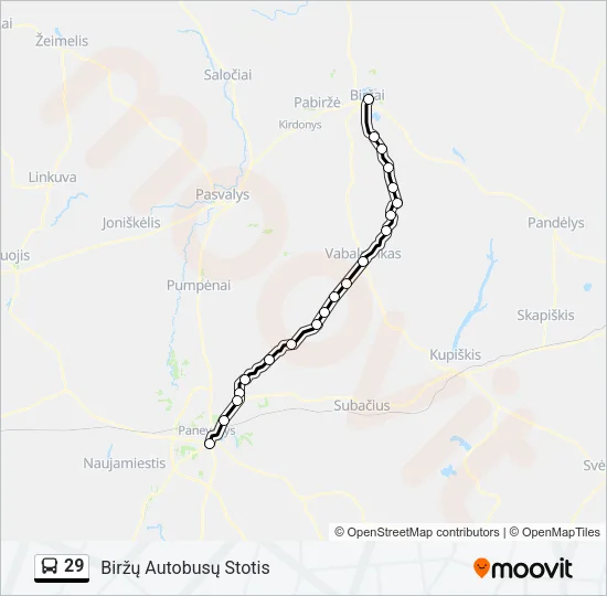 29 Bus Line Map