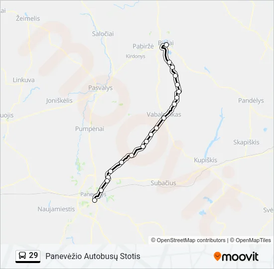 29 Bus Line Map