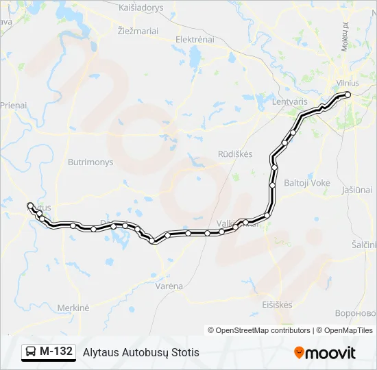 M-132 Bus Line Map