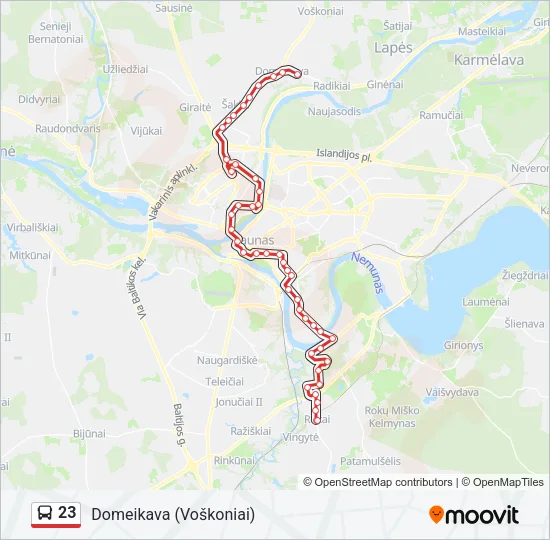 23 Bus Line Map