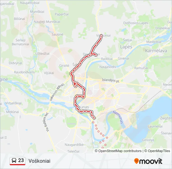 23 Bus Line Map