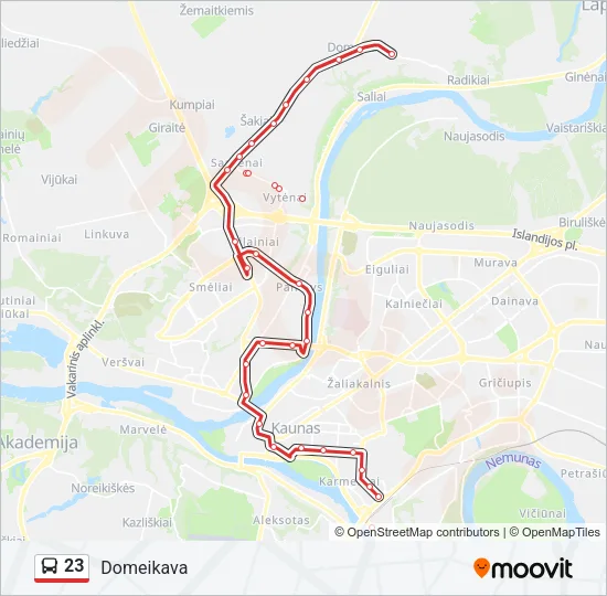 23 Bus Line Map