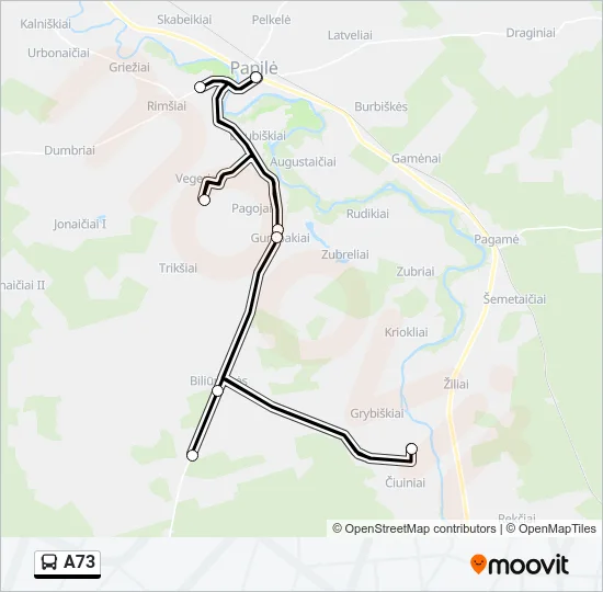 A73 Bus Line Map