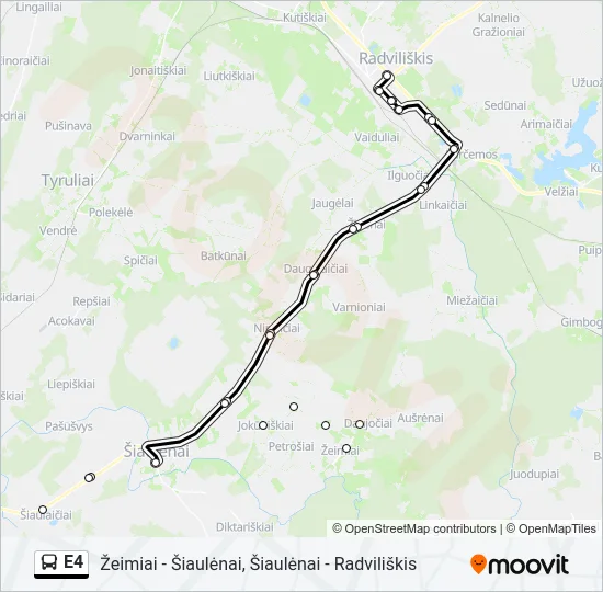 E4 Bus Line Map