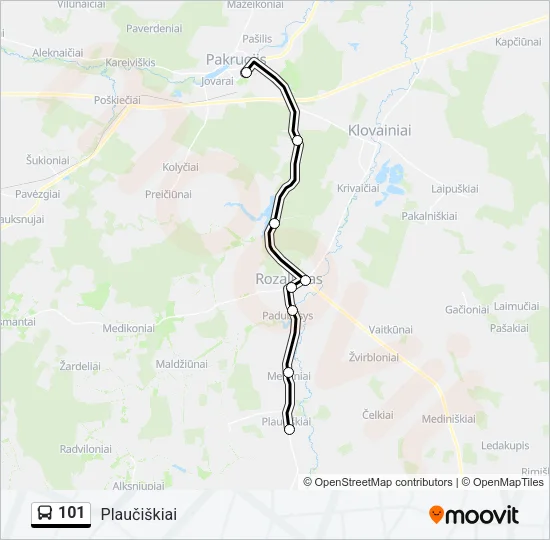 101 Bus Line Map