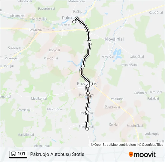 101 Bus Line Map