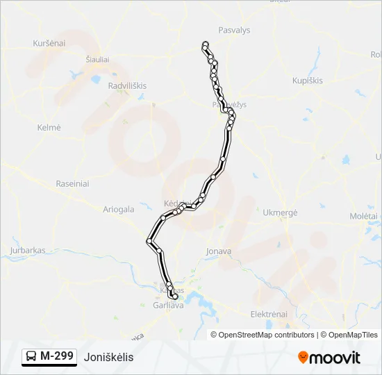 M-299 Bus Line Map