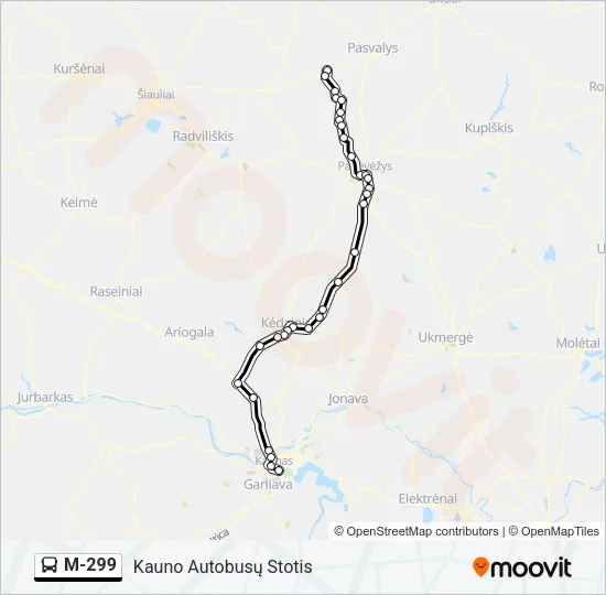M-299 Bus Line Map