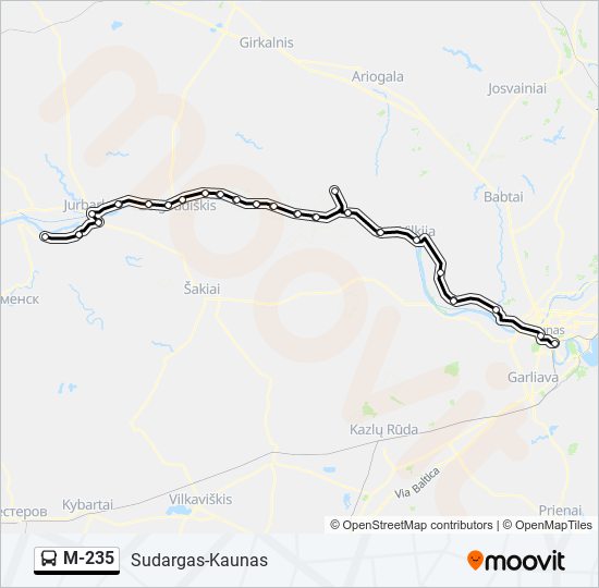 M-235 bus Line Map