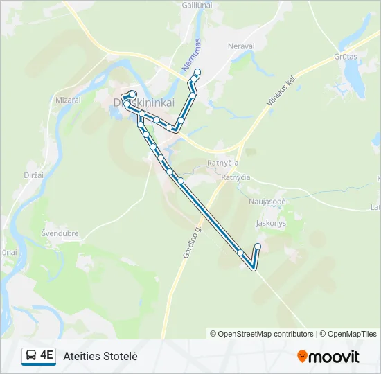 4E Bus Line Map