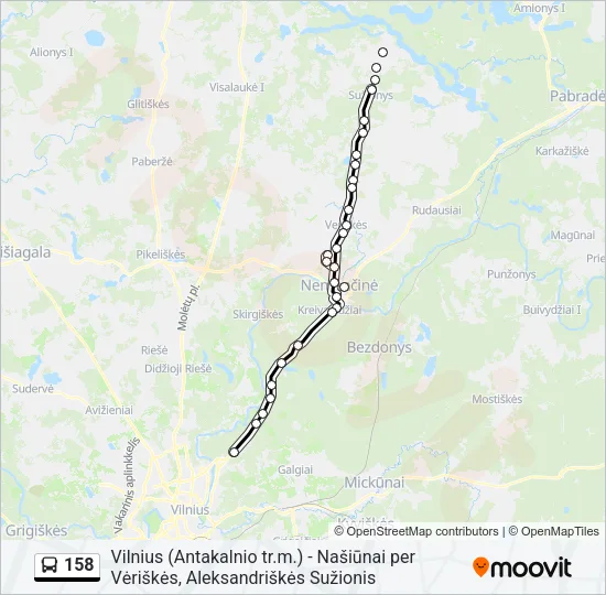 158 Bus Line Map