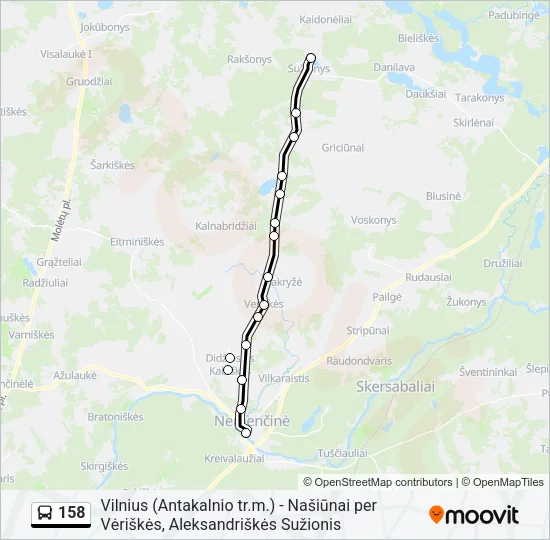 158 Bus Line Map