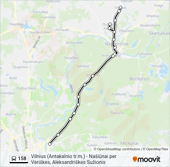 158 Bus Line Map