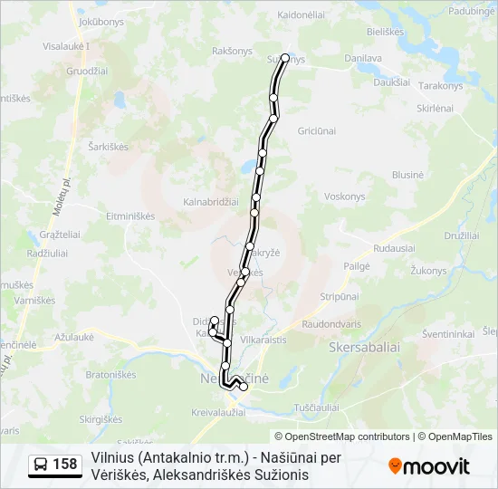 158 Bus Line Map