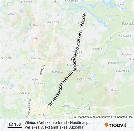 158 Bus Line Map