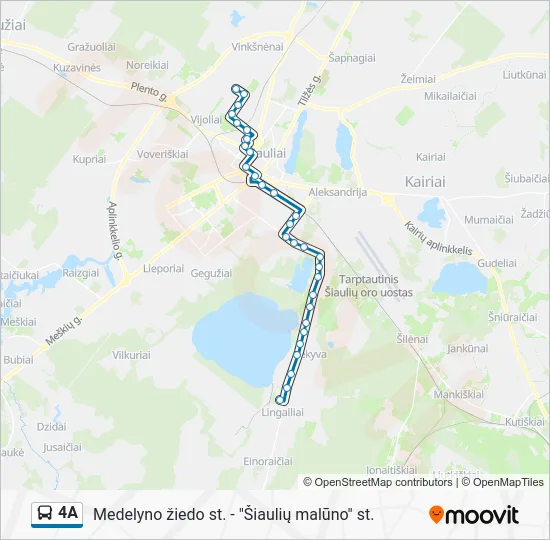 Автобус 4A: карта маршрута