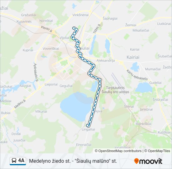 Автобус 4A: карта маршрута