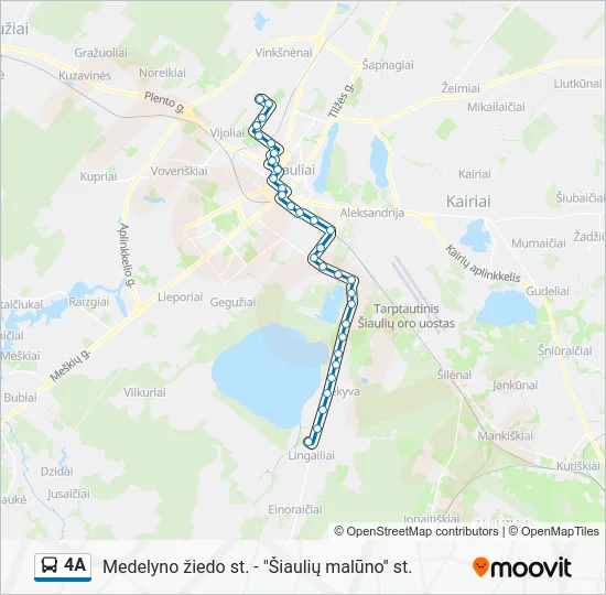 Автобус 4A: карта маршрута