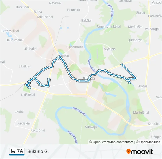 7A Bus Line Map