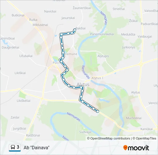 3 Bus Line Map