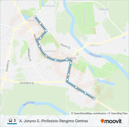 3 Bus Line Map