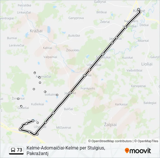 73 Bus Line Map
