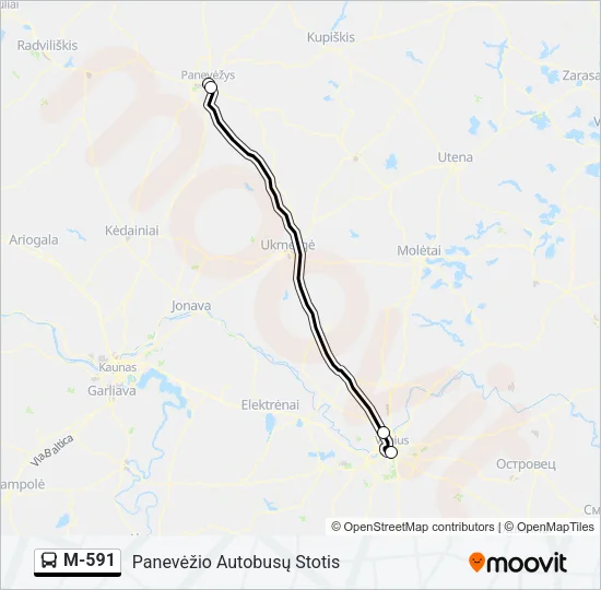 M-591 Bus Line Map