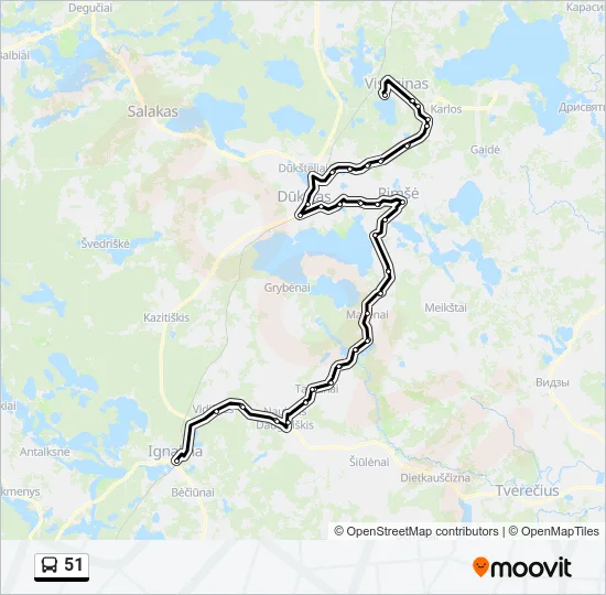 51 Bus Line Map