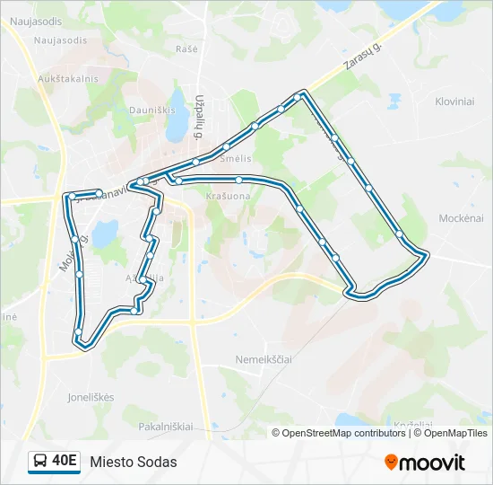 Автобус 40E: карта маршрута