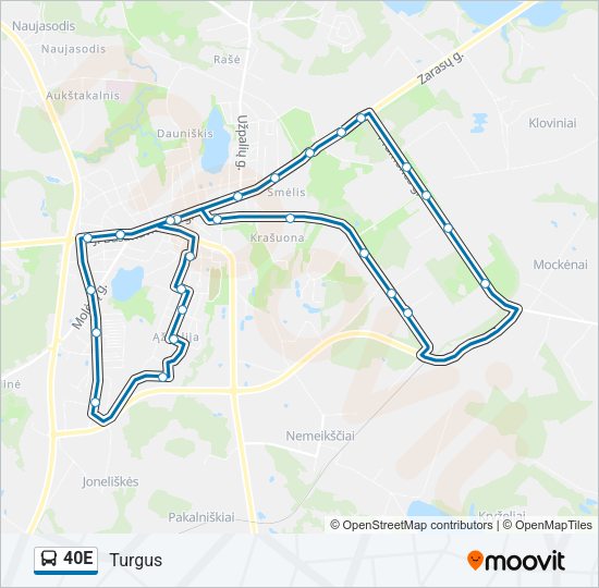 Автобус 40E: карта маршрута