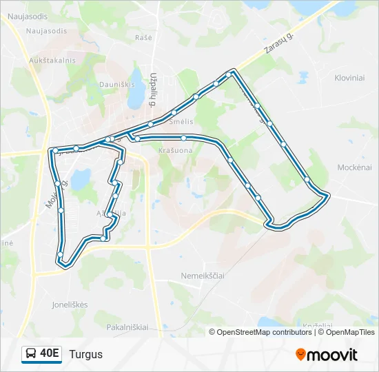 Автобус 40E: карта маршрута