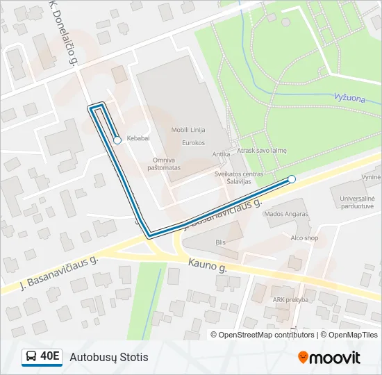 40E Bus Line Map