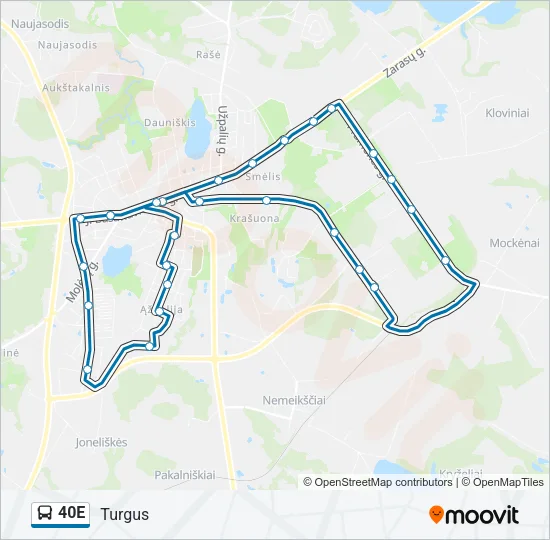 40E Bus Line Map
