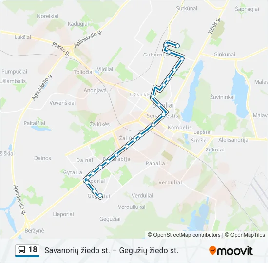 18 Bus Line Map