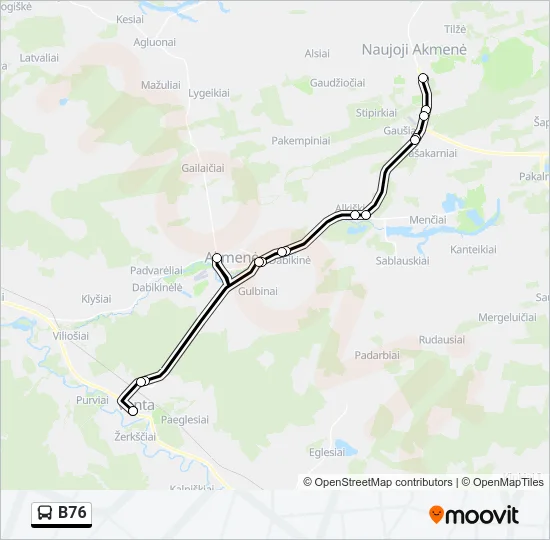 B76 Bus Line Map
