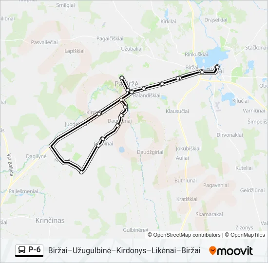 P-6 Bus Line Map