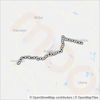 M-566 Bus Line Map