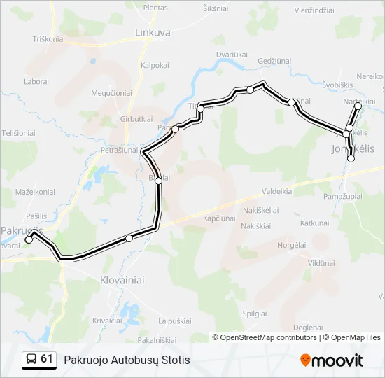 61 Bus Line Map