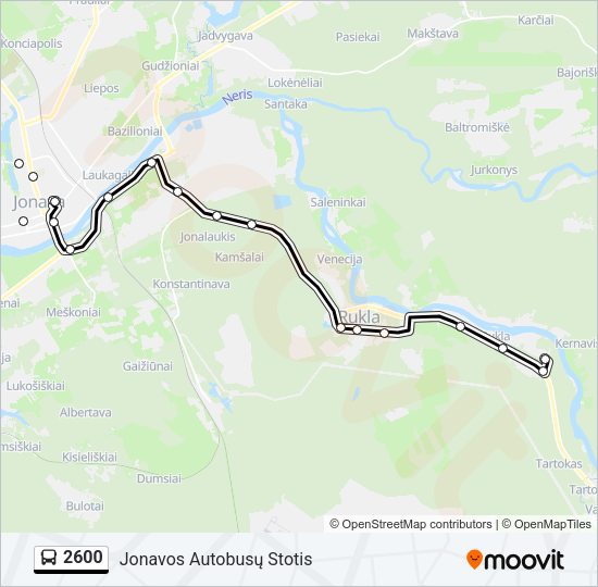 Автобус 2600: карта маршрута