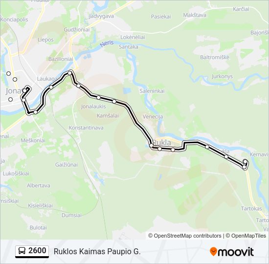 Автобус 2600: карта маршрута