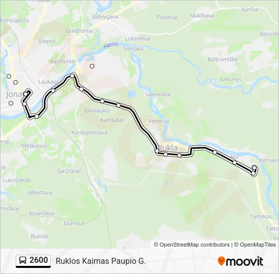 Автобус 2600: карта маршрута