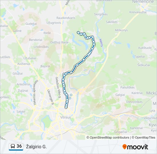 36  kelionės žemėlapis