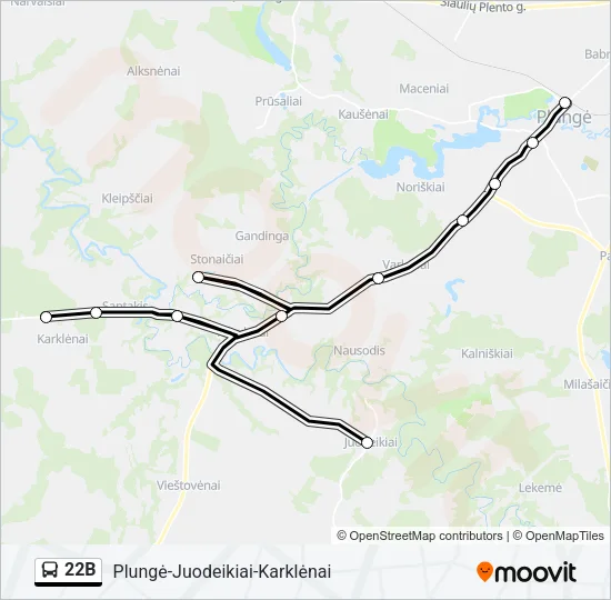 Автобус 22B: карта маршрута