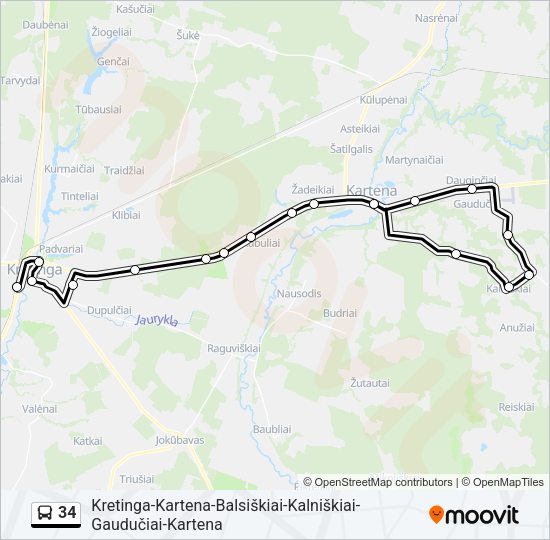 Автобус 34: карта маршрута