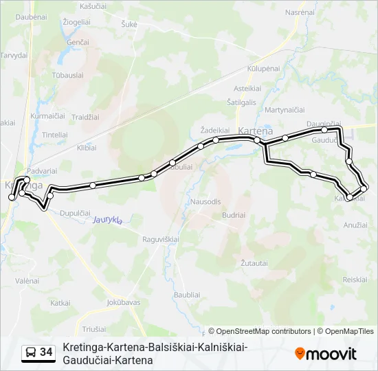 34 Bus Line Map