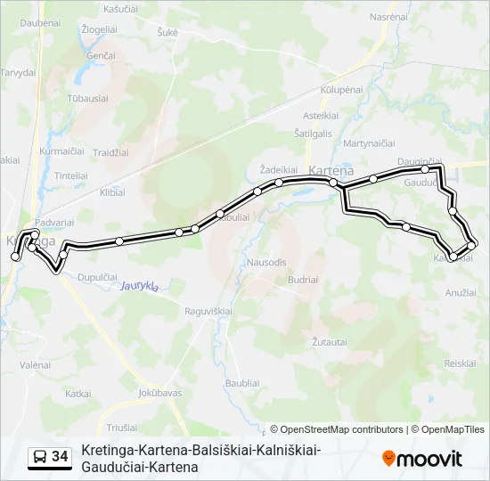 34 Bus Line Map