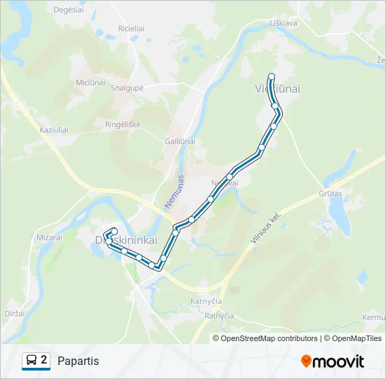 2 Bus Line Map