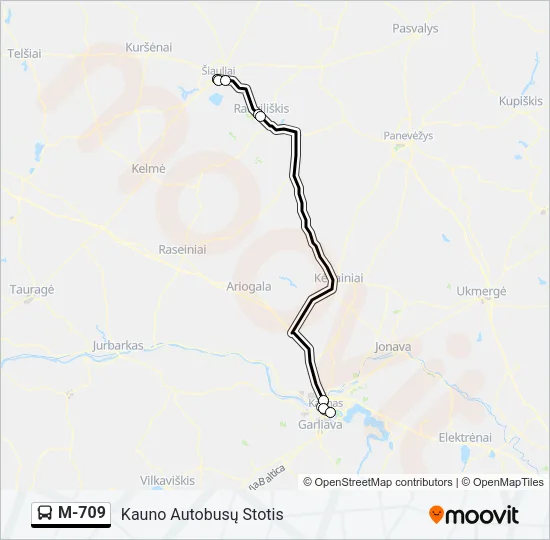 M-709 Bus Line Map